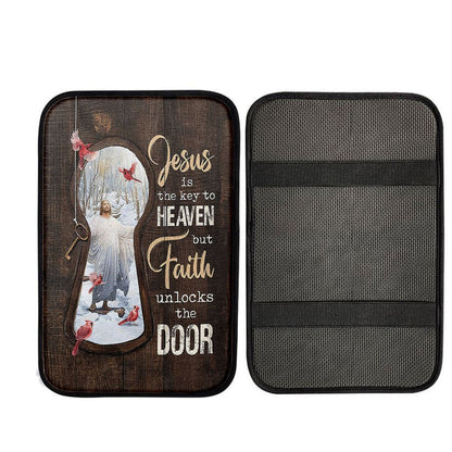 Jesus Is The Key To Heaven Car Armrest Pad - Jesus Christ Northern Cardinal Car Armrest Pad, God Car Armrest Accessories