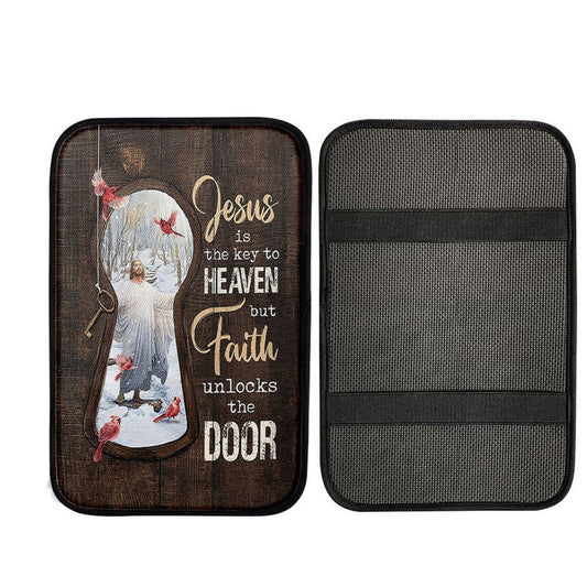 Jesus Is The Key To Heaven Car Armrest Pad - Jesus Christ Northern Cardinal Car Armrest Pad, God Car Armrest Accessories