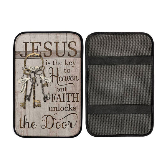 Jesus Is The Key To Heaven Car Center Console Cover, Christian Car Armrest Accessories
