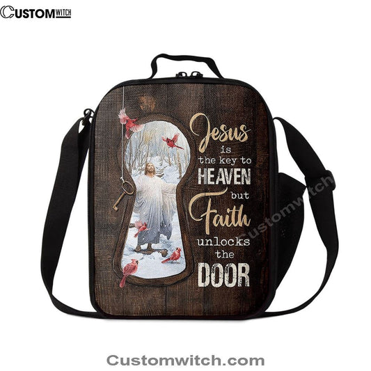 Jesus Is The Key To Heaven Lunch Bag - Jesus Christ Northern Cardinal Lunch Bag, Christian Lunch Box For School, Picnic