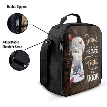 Jesus Is The Key To Heaven Lunch Bag - Jesus Christ Northern Cardinal Lunch Bag, Christian Lunch Box For School, Picnic