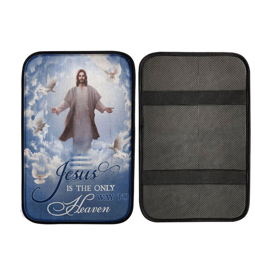 Jesus Is The Only Way To Heaven Car Armrest Pad - The Hand Of Jesus Car Center Console Cover, Christian Car Armrest Accessories