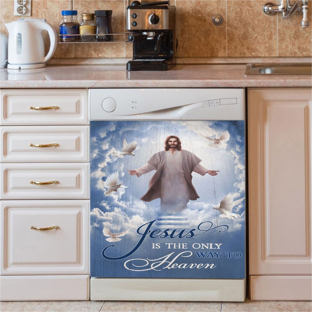 Jesus Is The Only Way To Heaven Dishwasher Cover, The Hand Of Jesus Dishwasher Stickers, Jesus Christ Kitchen Decor