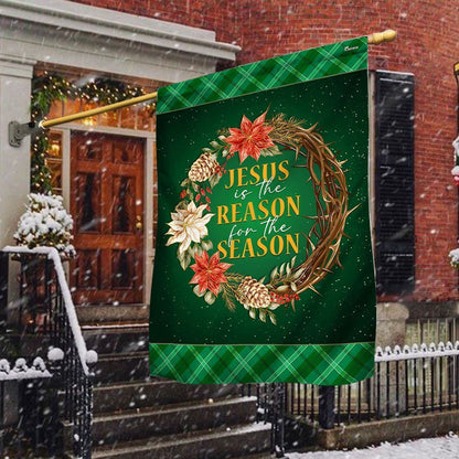 Jesus Is The Reason For The Season 1 Christmas Flag, Christian Christmas House Flag, Christmas Outdoor Decor Ideas