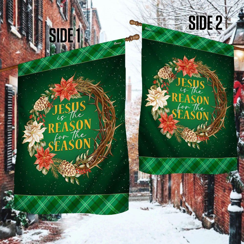 Jesus Is The Reason For The Season 1 Christmas Flag, Christian Christmas House Flag, Christmas Outdoor Decor Ideas