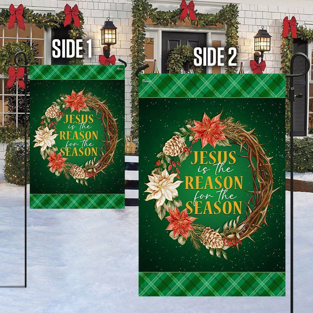 Jesus Is The Reason For The Season 1 Christmas Flag, Christian Christmas House Flag, Christmas Outdoor Decor Ideas