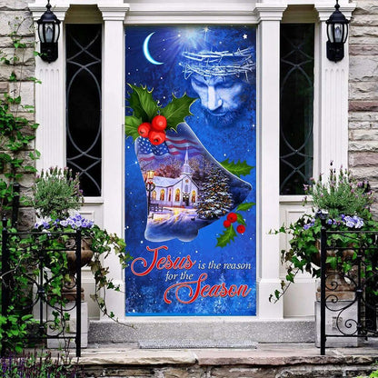 Jesus Is The Reason For The Season 2 Christmas Door Cover, Christian Door Decor, Door Christian Church, Christian Door Plaques