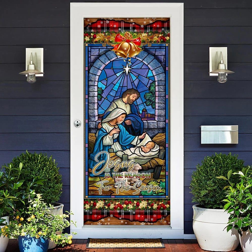 Jesus Is The Reason For The Season, Christian Door Cover, Christian Door Decor, Door Christian Church, Christian Door Plaques