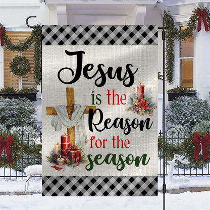 Jesus Is The Reason For The Season Flag, Christian Christmas House Flag, Christmas Outdoor Decor Ideas
