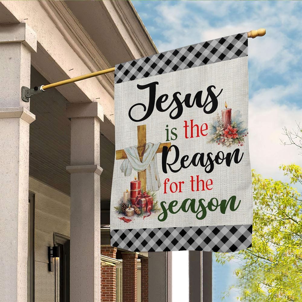 Jesus Is The Reason For The Season Flag, Christian Christmas House Flag, Christmas Outdoor Decor Ideas