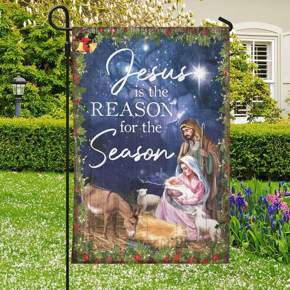Jesus Is The Reason For The Season Flag, Christian's Flag, Garden Decor, Garden Flag Stand, Christian Flag, Scripture Flag, Garden Banner