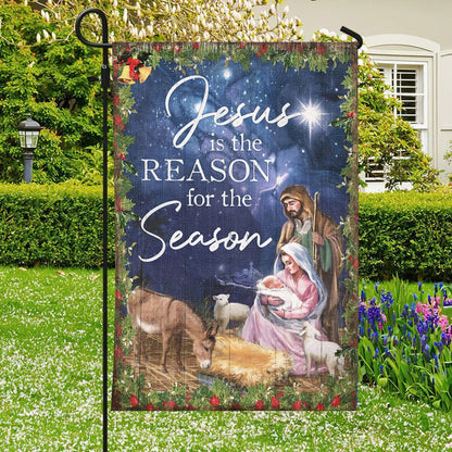 Jesus Is The Reason For The Season Flag, Christian's Flag, Garden Decor, Garden Flag Stand, Christian Flag, Scripture Flag, Garden Banner