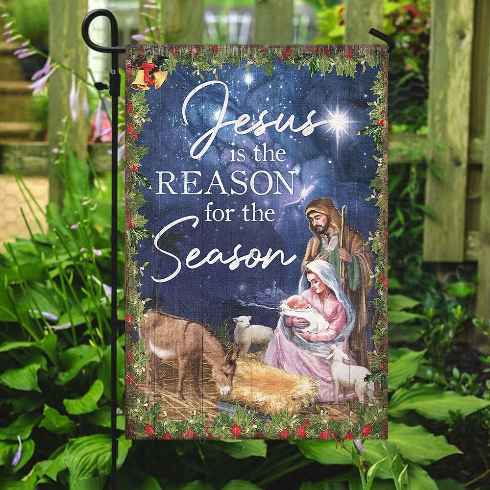 Jesus Is The Reason For The Season Flag, Christian's Flag, Garden Decor, Garden Flag Stand, Christian Flag, Scripture Flag, Garden Banner
