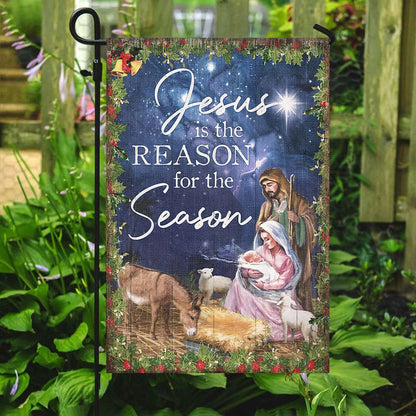 Jesus Is The Reason For The Season Flag, Christian's Flag, Garden Decor, Garden Flag Stand, Christian Flag, Scripture Flag, Garden Banner