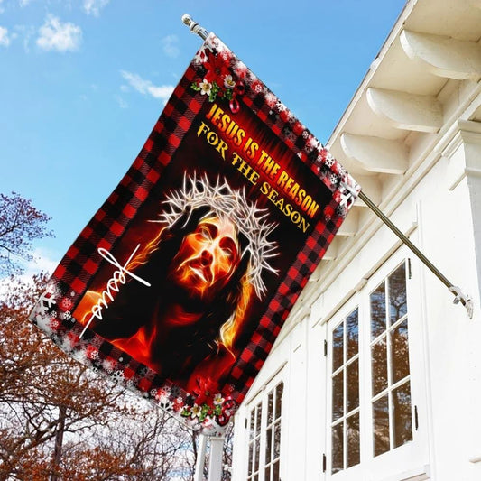 Jesus Is The Reason For The Season House Flag, Christian Flag, Christian Flag, Scripture Flag, Garden Banner