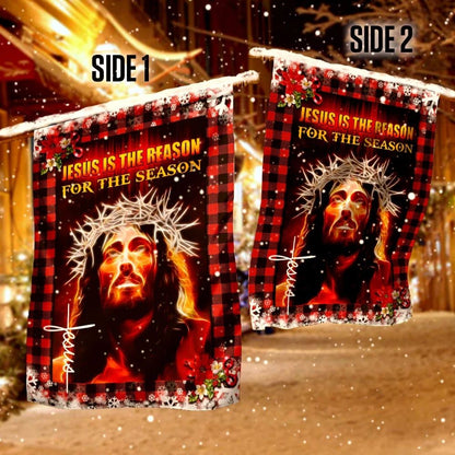 Jesus Is The Reason For The Season House Flag, Christian Flag, Christian Flag, Scripture Flag, Garden Banner
