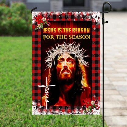 Jesus Is The Reason For The Season House Flag, Christian Flag, Christian Flag, Scripture Flag, Garden Banner