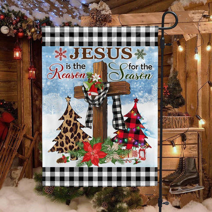 Jesus Is The Reason For The Season Religious Cross Christmas Flag, Christian Christmas House Flag, Christmas Outdoor Decor Ideas