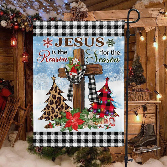 Jesus Is The Reason For The Season Religious Cross Christmas Flag, Christian Christmas House Flag, Christmas Outdoor Decor Ideas