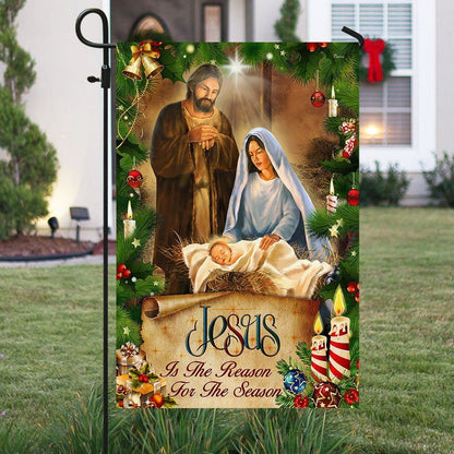 Jesus Is The Reason For The Season Two Flag, Christian Christmas House Flag, Christmas Outdoor Decor Ideas