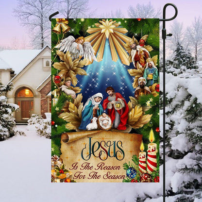 Jesus Is The Reason For The Seasons Flag, Christian Christmas House Flag, Christmas Outdoor Decor Ideas