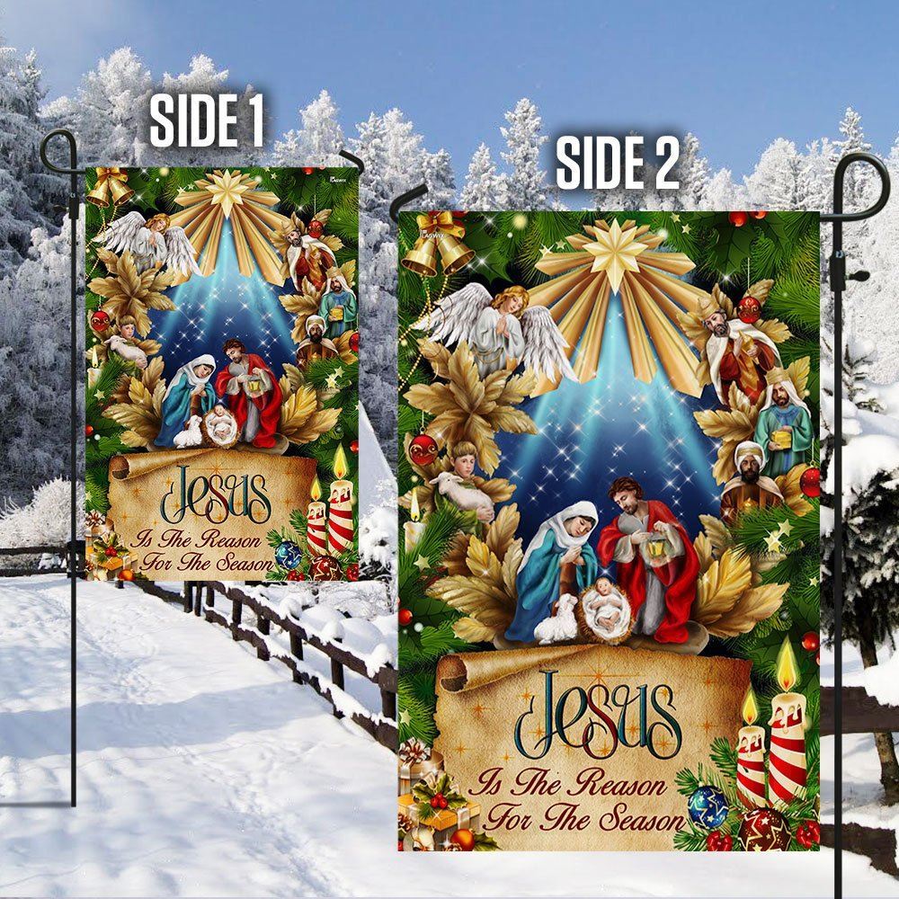 Jesus Is The Reason For The Seasons Flag, Christian Christmas House Flag, Christmas Outdoor Decor Ideas