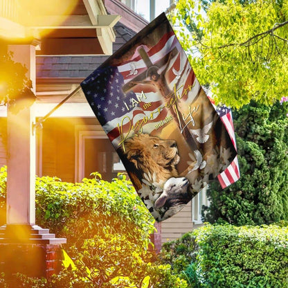 Jesus Is The Resurrection And The Life Lion And Lamb House Flag, Christian Flag, Christian Flag, Scripture Flag, Garden Banner