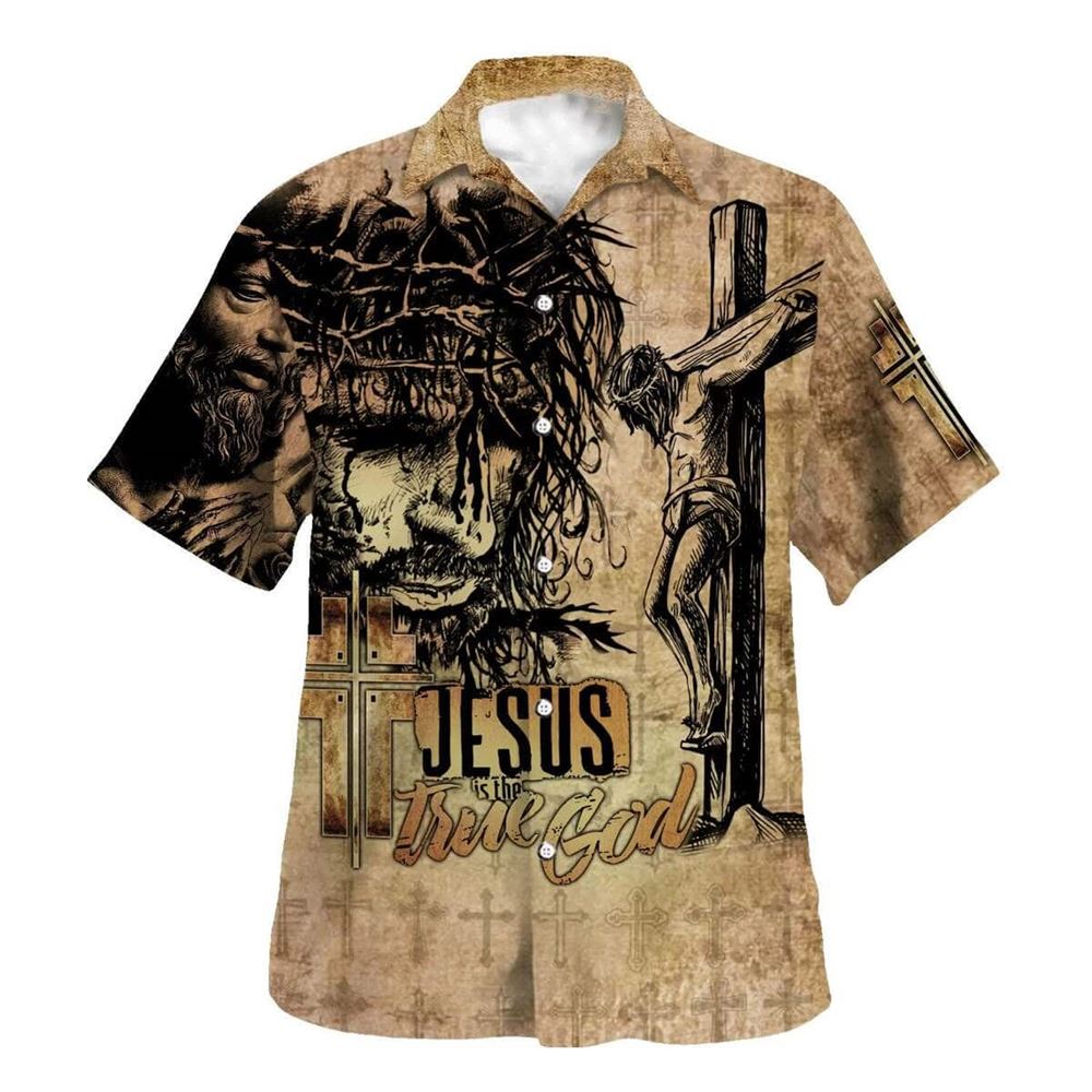 Jesus Is The True God Christian Cross Summer Hawaiian Shirt For Men, Christian Hawaiian Shirt, Gift For Christian