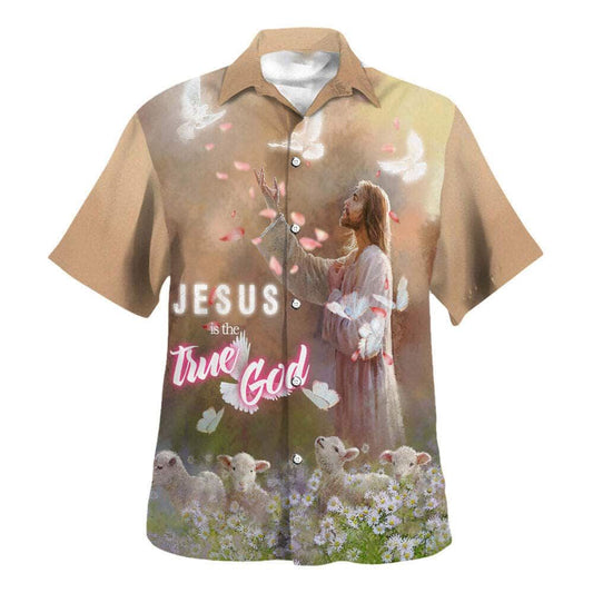 Jesus Is The True God Jesus And The Sheep Hawaiian Shirt For Men, Christian Hawaiian Shirt, Gift For Christian