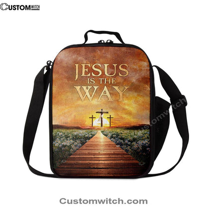 Jesus Is The Way Bridge Beautiful Sunset Cross Lunch Bag, Christian Lunch Box For School, Picnic