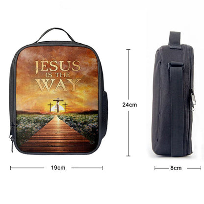 Jesus Is The Way Bridge Beautiful Sunset Cross Lunch Bag, Christian Lunch Box For School, Picnic
