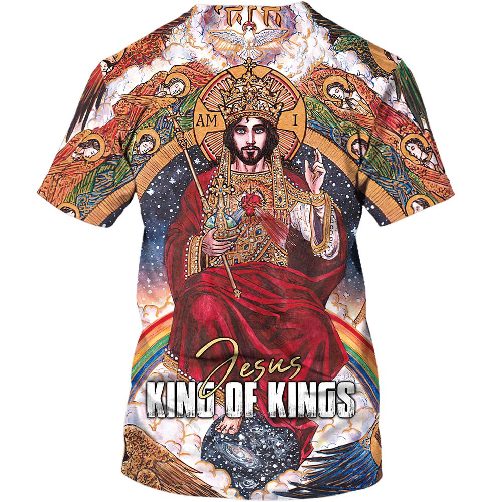 Jesus King Of Kings All Over Print 3D T Shirt For Men And Women, Christian T-Shirt, Faith Shirt