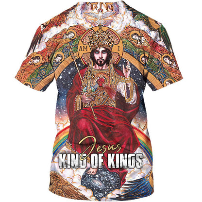 Jesus King Of Kings All Over Print 3D T Shirt For Men And Women, Christian T-Shirt, Faith Shirt