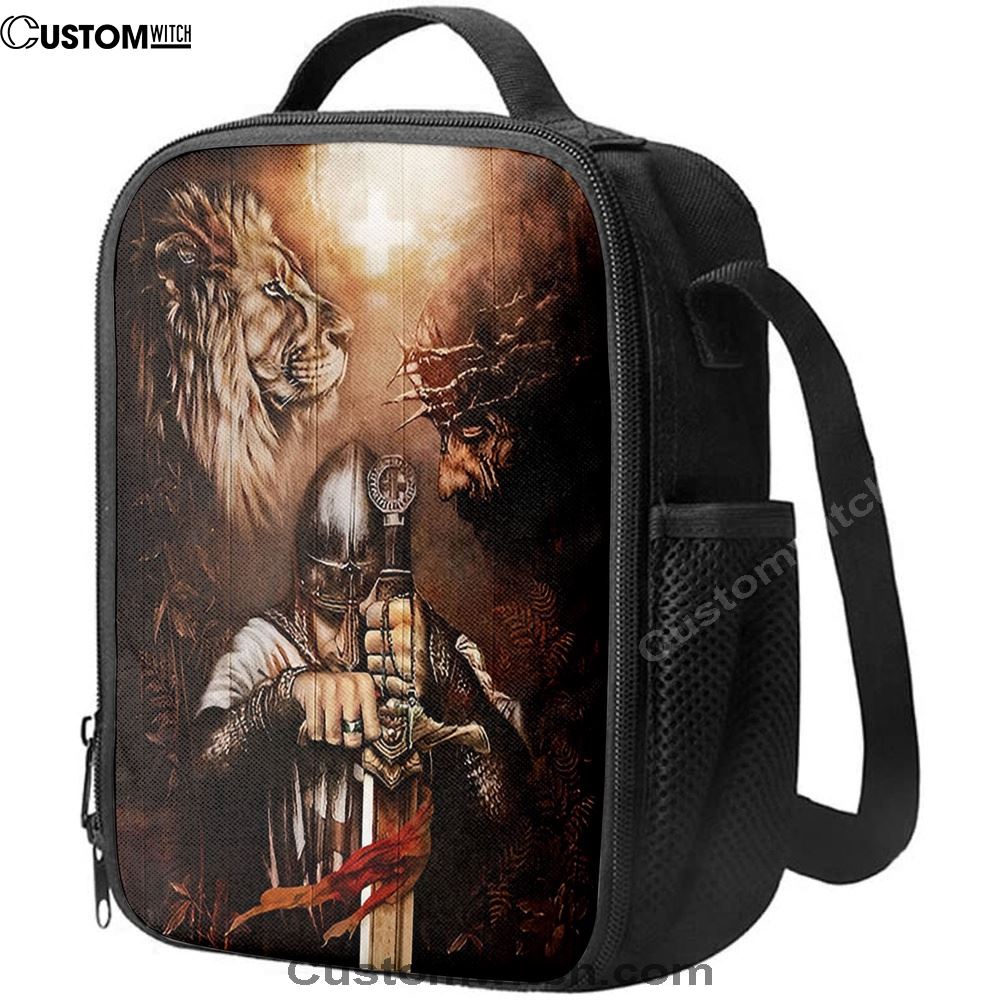 Jesus Knight Of The God Lion Of Judad Lunch Bag - Lion Lunch Bag, Christian Lunch Box For School, Picnic