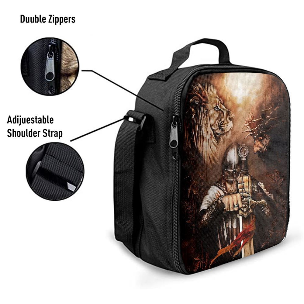 Jesus Knight Of The God Lion Of Judad Lunch Bag - Lion Lunch Bag, Christian Lunch Box For School, Picnic