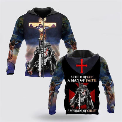 Jesus Knight Templar Child Of God 3D Hoodies For Women Men, God 3D Printed Hoodie, Christian Apparel Hoodies