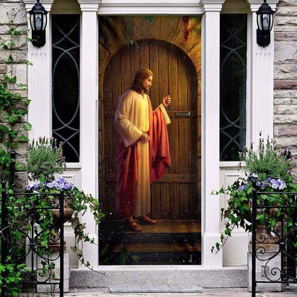 Jesus Knocking On The Door Door Cover, Christian Door Decor, Door Christian Church, Christian Door Plaques