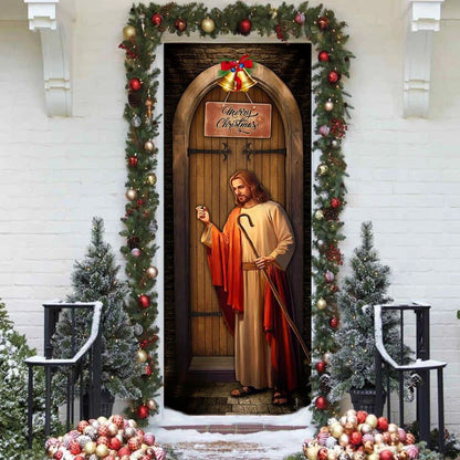 Jesus Knocking On The Door, Merry Christmas Door Cover, Christian Door Decor, Door Christian Church, Christian Door Plaques