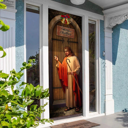 Jesus Knocking On The Door, Merry Christmas Door Cover, Christian Door Decor, Door Christian Church, Christian Door Plaques