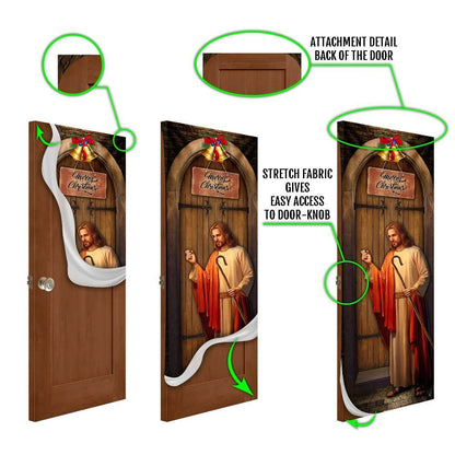 Jesus Knocking On The Door, Merry Christmas Door Cover, Christian Door Decor, Door Christian Church, Christian Door Plaques