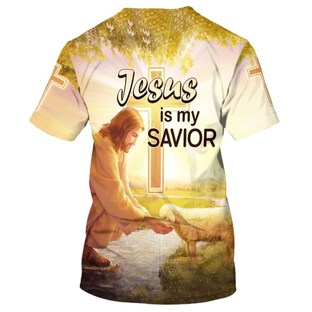Jesus Lamb Drinking Water All Over Print 3D T Shirt For Men And Women, Christian T-Shirt, Faith Shirt
