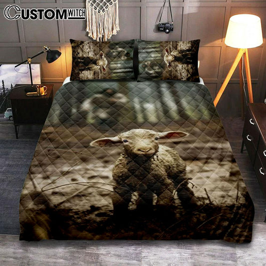 Jesus Lamb Of God Bedroom Quilt Bedding Set - Christian W