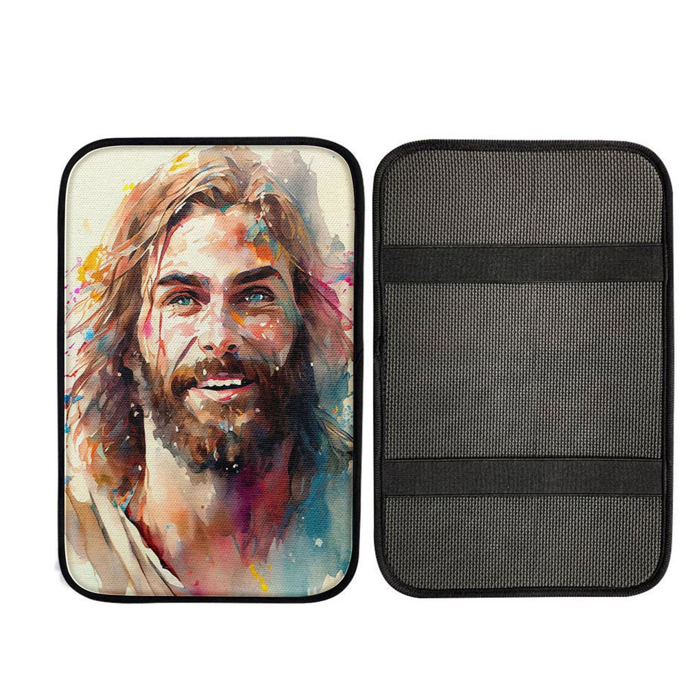 Jesus Laughing Car Center Console Cover, Christian Car Armrest Accessories