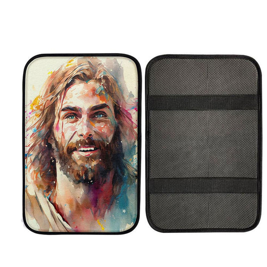 Jesus Laughing Car Center Console Cover, Christian Car Armrest Accessories