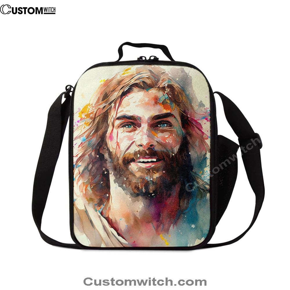 Jesus Laughing Lunch Bag - Jesus Art, Christian Lunch Box For School, Picnic