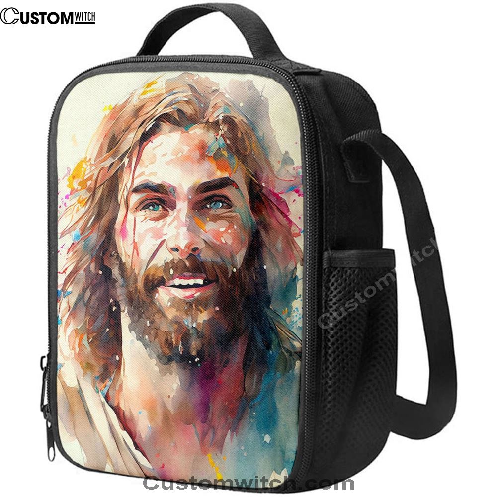Jesus Laughing Lunch Bag - Jesus Art, Christian Lunch Box For School, Picnic
