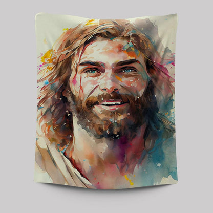 Jesus Laughing Tapestry Pictures - Jesus Art Prints - Jesus Art -  Christian Indoor Wall Tapestries