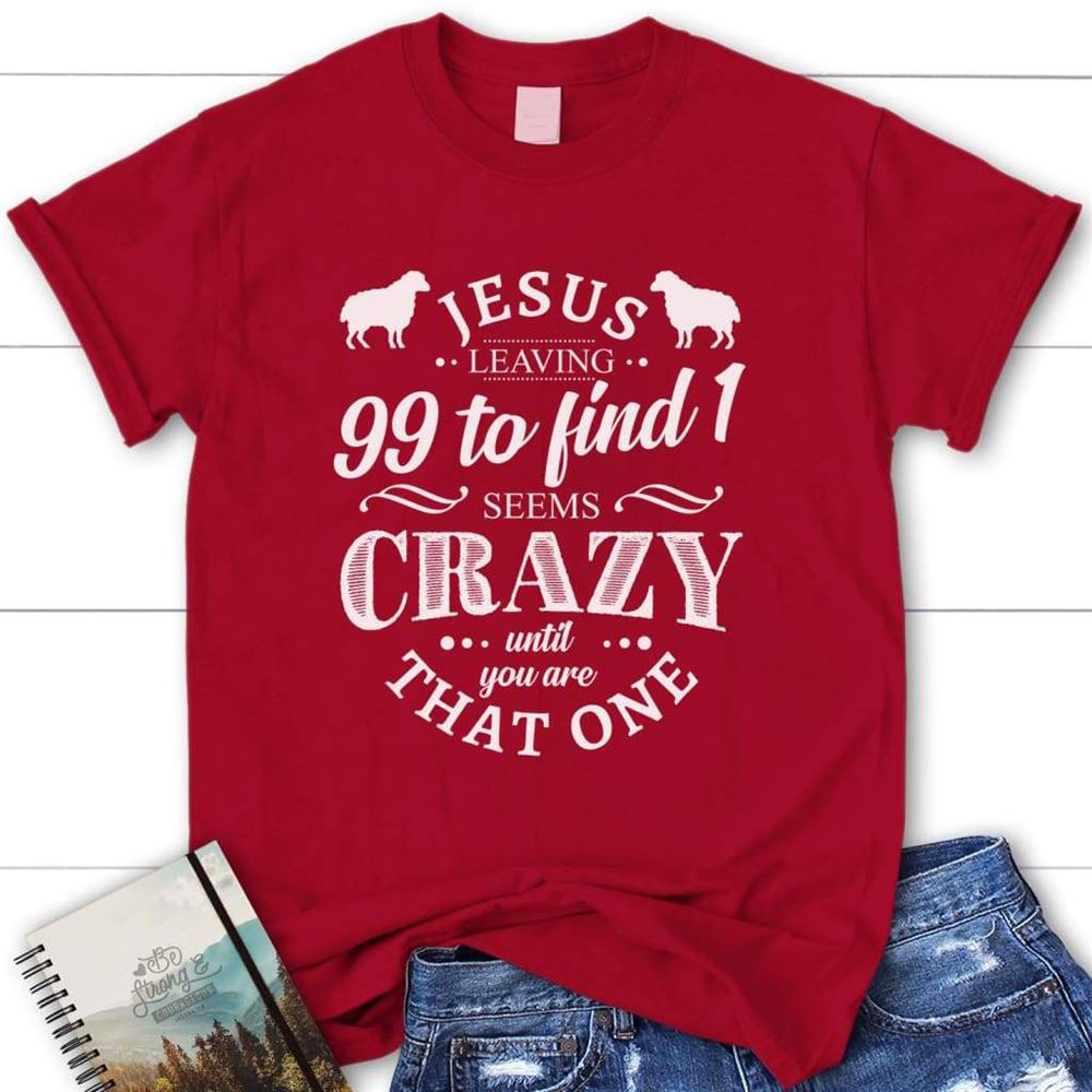 Jesus Leaving 99 To Find 1 Seems Crazy Womens Christian T Shirt, Blessed T Shirt, Bible T shirt, T shirt Women