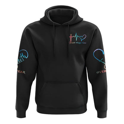 Jesus Lion Cross Colorful Watercolor All Over Print 3D Hoodie, Christian Hoodie, Christian Sweatshirt, Bible Verse Shirt