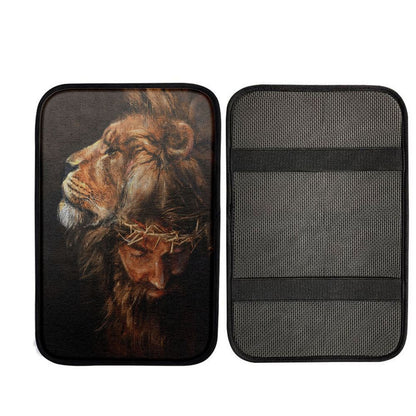 Jesus Lion Head Car Center Console Cover, God Car Armrest Accessories